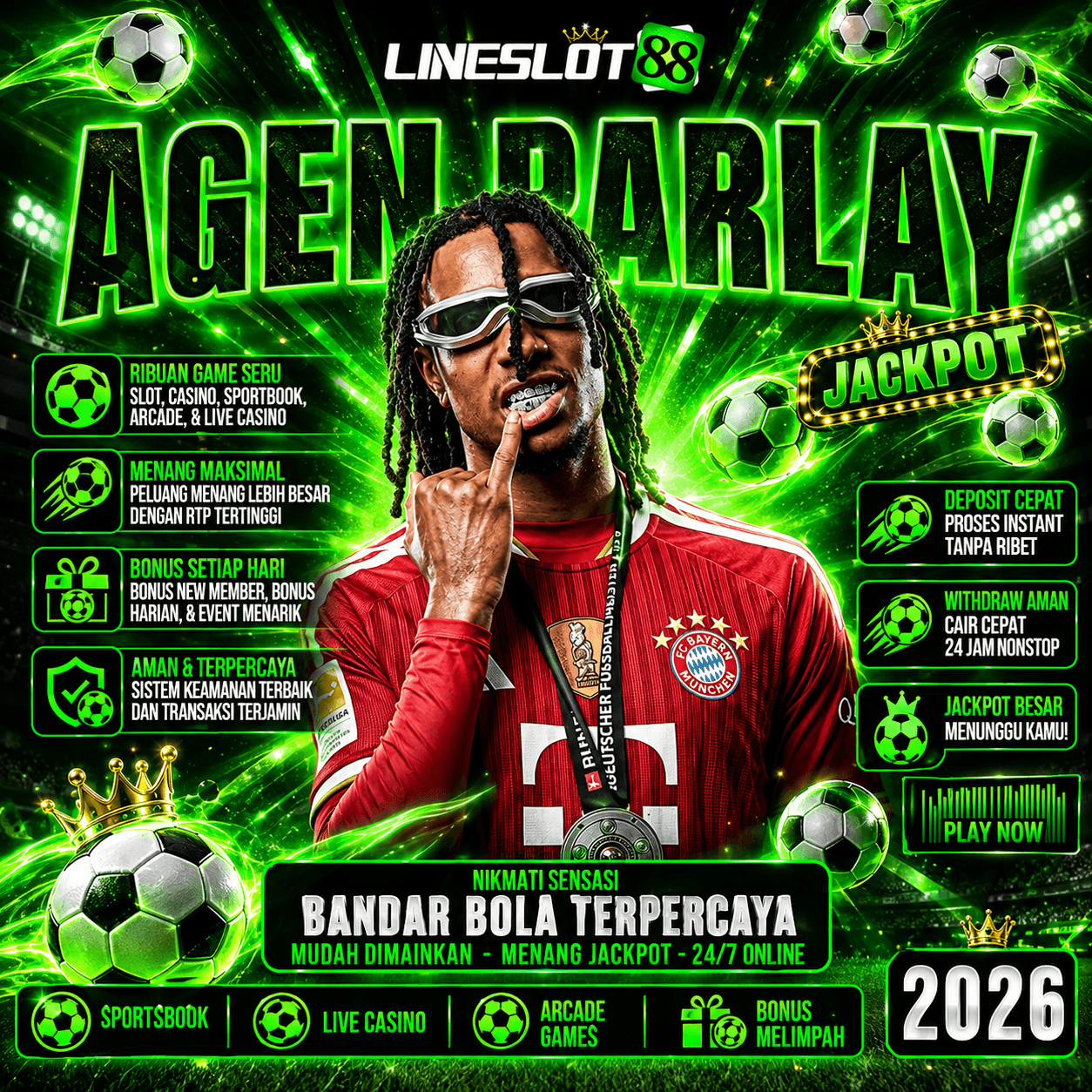 LINESLOT88 : Agen Terpercaya Bola Parlay Dan Akses Slot Mudah Maxwin Terbaru image 1